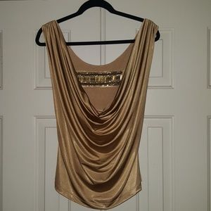 CACHE open back with jeweled ensembles blouse